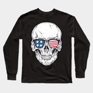 Flag Skull Patriotism Long Sleeve T-Shirt